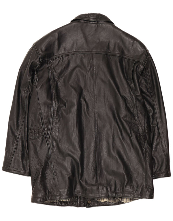 FLORENCE Mens Leather Jacket UK 40 Large Black Leather