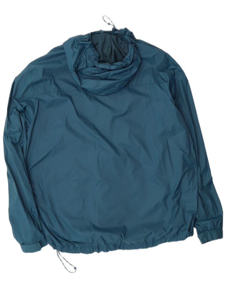 MOUNTAIN WAREHOUSE Womens Hooded Rain Jacket UK 18 XL Blue Nylon