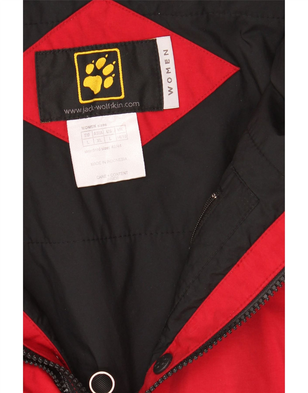 Jack Wolfskin Womens Windbreaker Jacket UK 14/16 Large Red Colourblock
