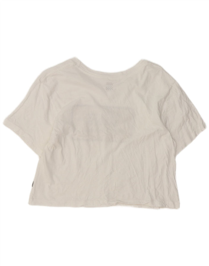 Vans Womens Crop Graphic T-Shirt Top Small White