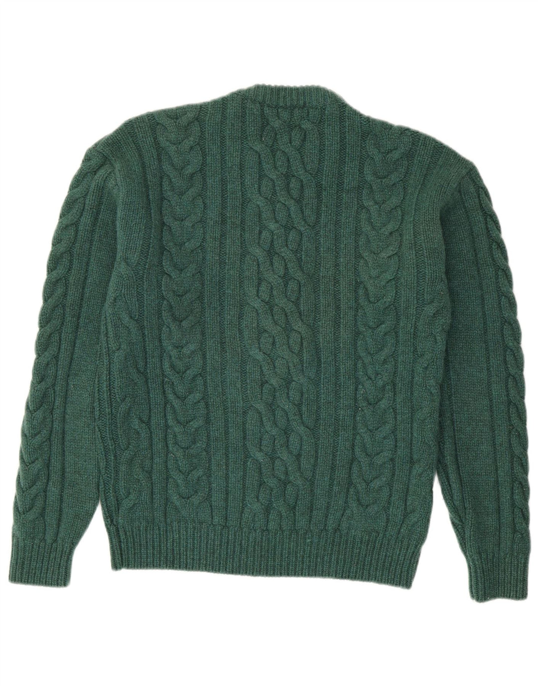 SAMUEL WINDSOR Mens Crew Neck Jumper Sweater Large Green Wool