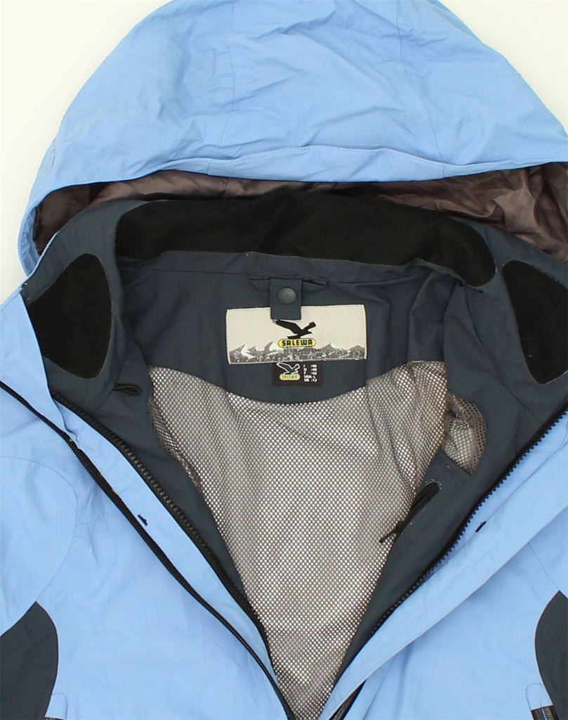 SALEWA Womens Hooded Windbreaker Jacket UK 12 Medium  Blue Polyester | Vintage SALEWA | Thrift | Second-Hand SALEWA | Used Clothing | Messina Hembry 