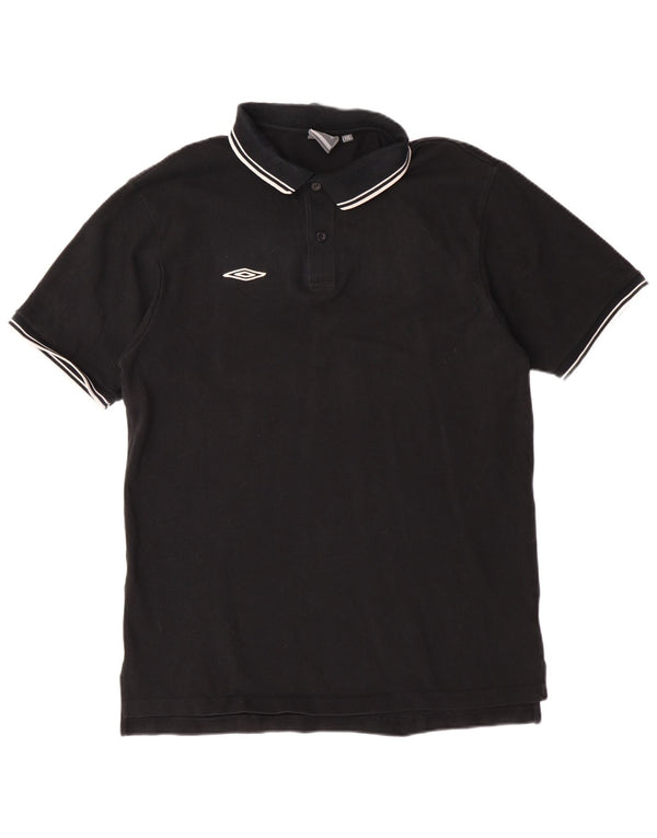 Umbro Boys Polo Shirt 15-16 Years 2XL Black Cotton