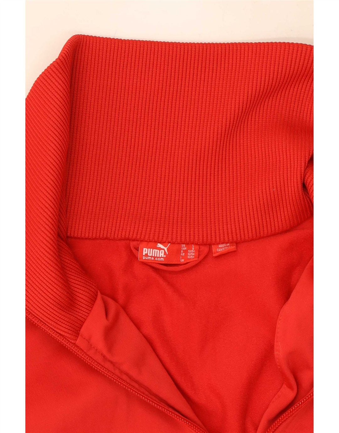 Puma Mens Tracksuit Top Jacket Large Red Colourblock Polyester