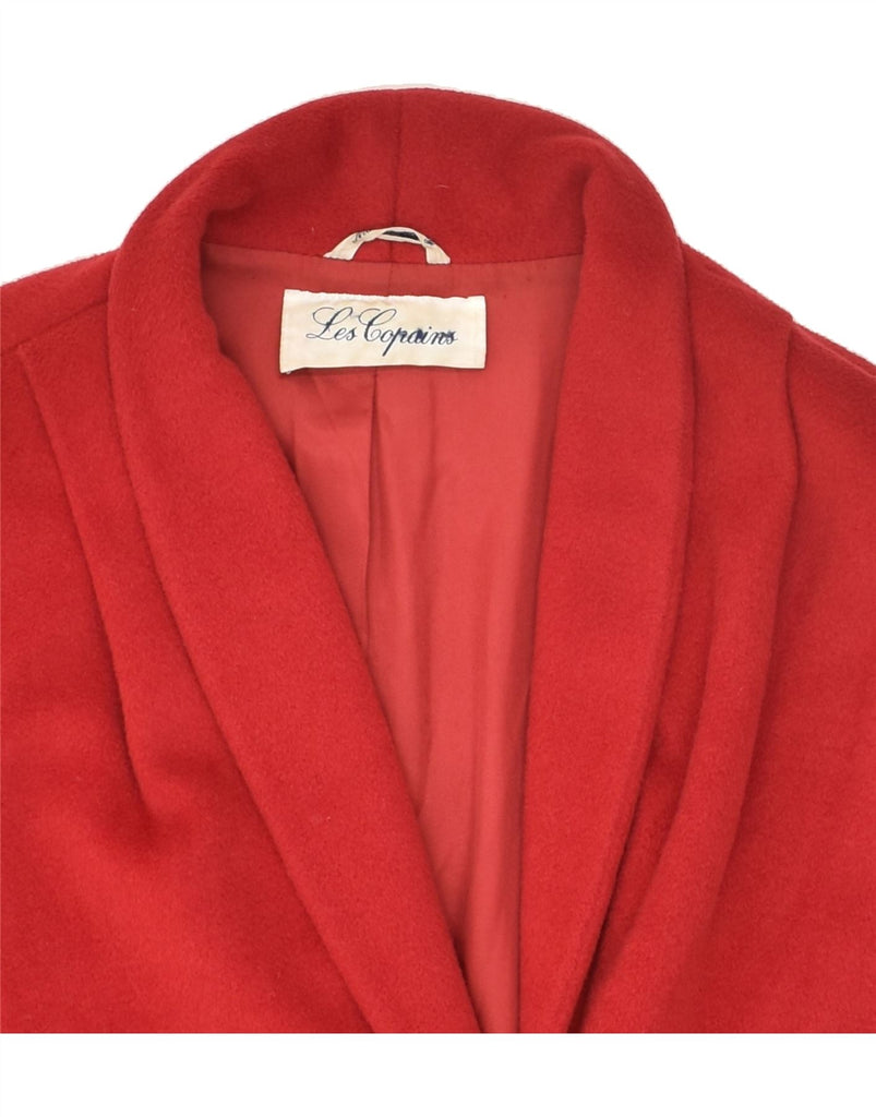 LES COPAINS Womens Oversized Overcoat IT 42 Medium Red Wool | Vintage Les Copains | Thrift | Second-Hand Les Copains | Used Clothing | Messina Hembry 