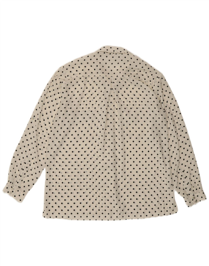 Zara Womens See Through Shirt UK 14 Medium White Polka Dot