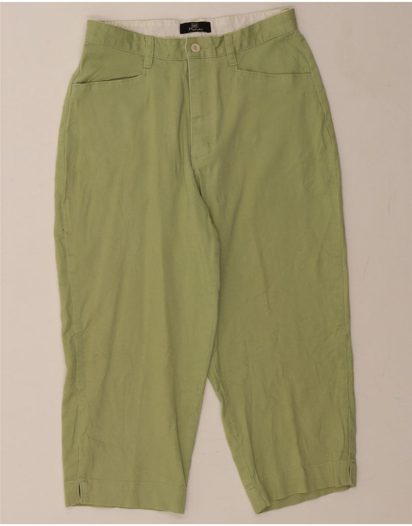 LEE Womens Khakis High Waist Capri Trousers US 6 Medium W28 L20 Green Vintage Lee and Second-Hand Lee from Messina Hembry 