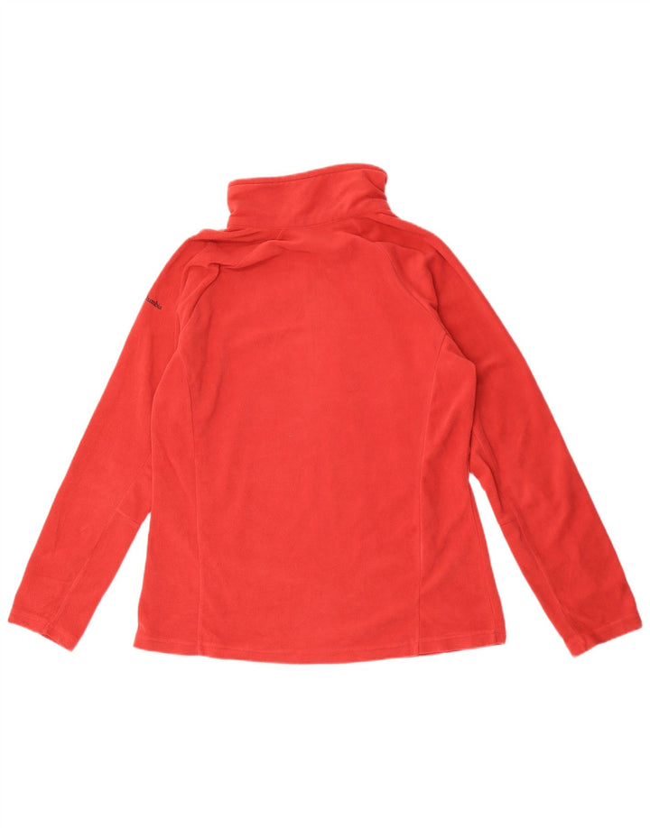Columbia Womens Zip Neck Fleece Jumper UK 16 Large Red Polyester