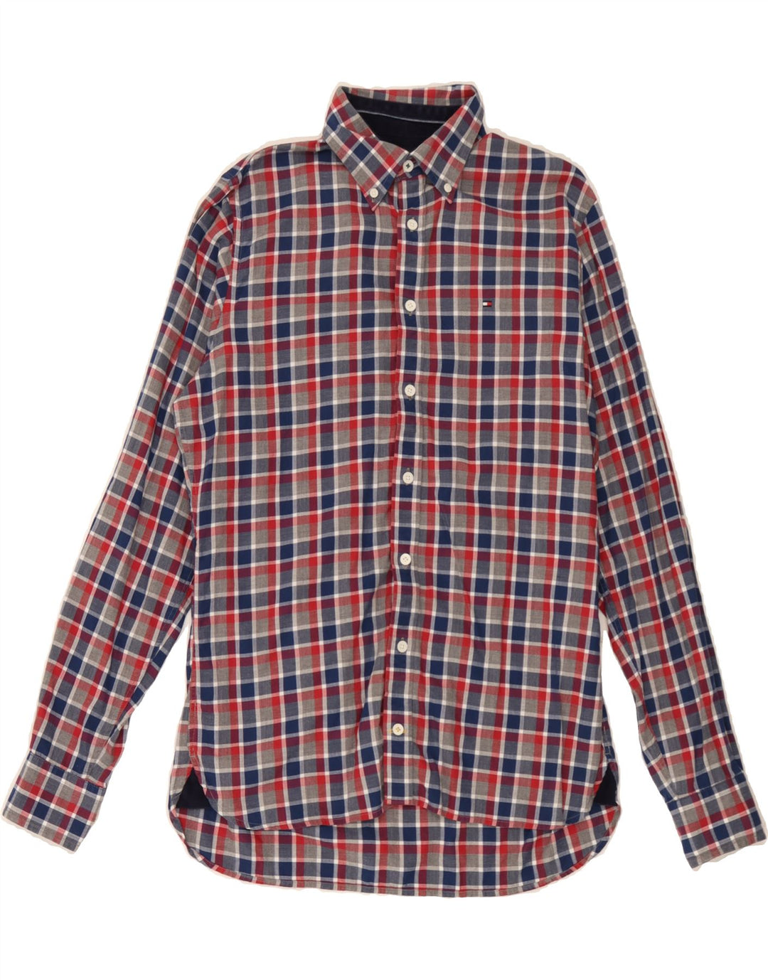 TOMMY HILFIGER Mens Custom Fit Flannel Shirt Small Multicoloured Check Vintage Tommy Hilfiger and Second-Hand Tommy Hilfiger from Messina Hembry 