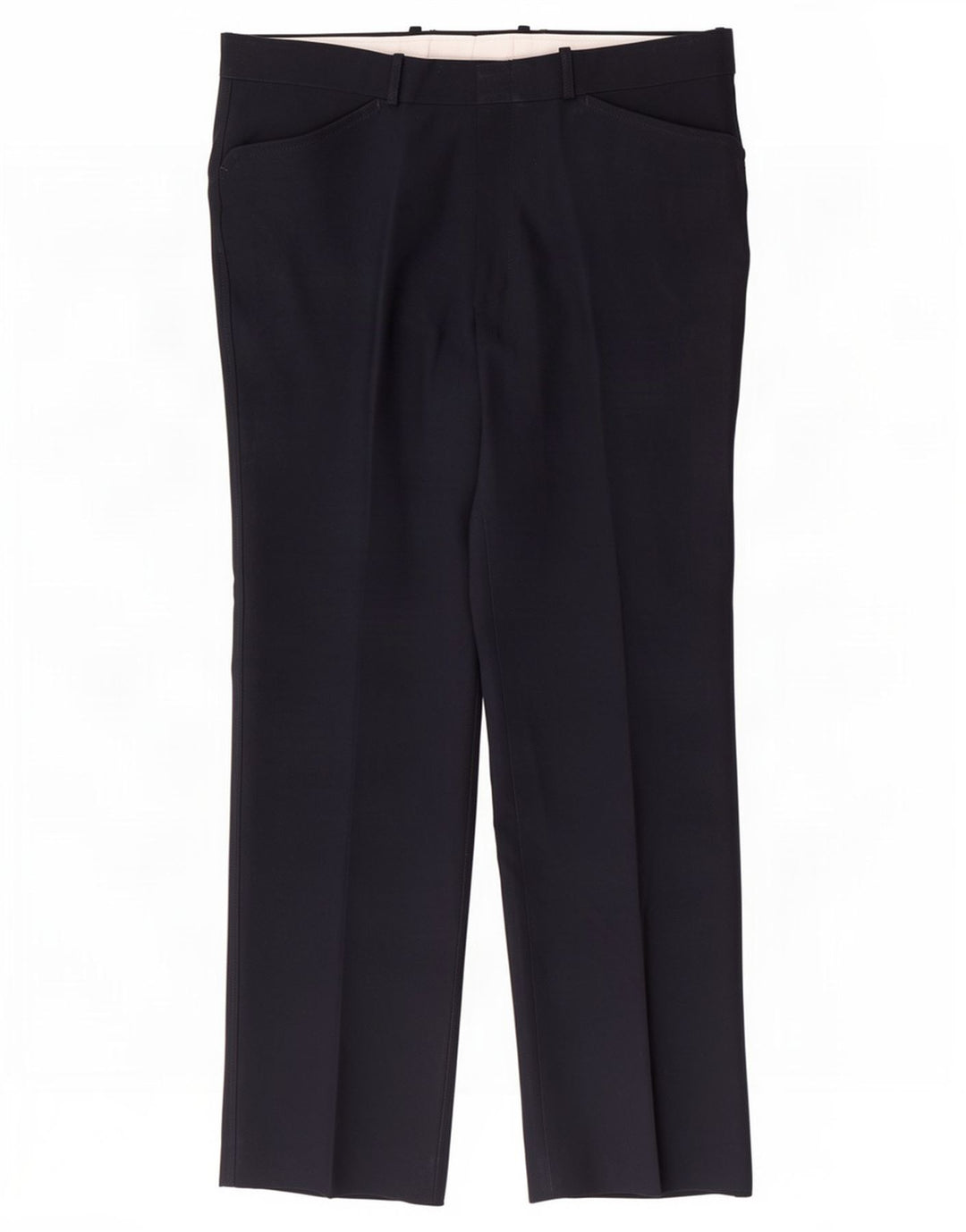 Farah Mens Straight Casual Trousers W36 L30 Navy Blue Polyester
