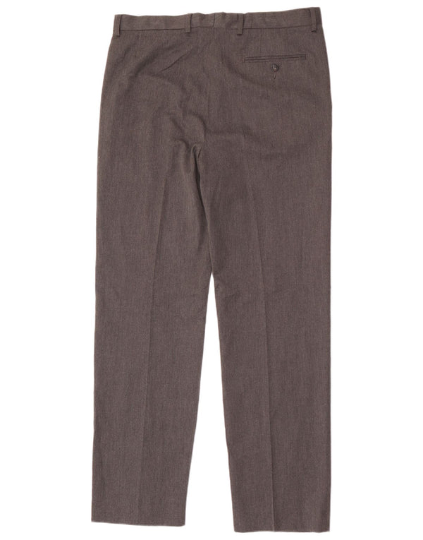 Marks & Spencer Mens Regular Fit Suit Trousers W34 L33 Grey Polyester