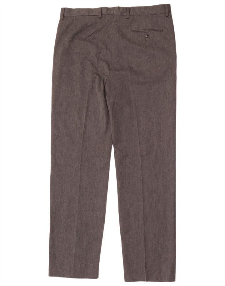Marks & Spencer Mens Regular Fit Suit Trousers W34 L33 Grey Polyester