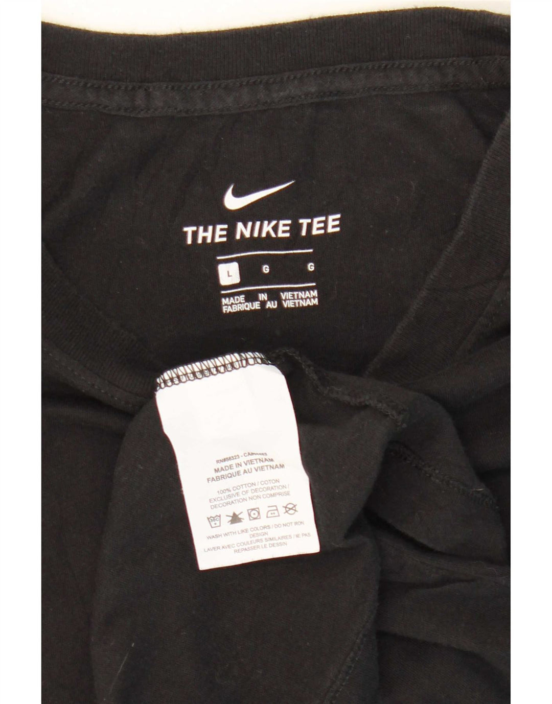 Nike Womens T-Shirt Top UK 16 Large Black Cotton