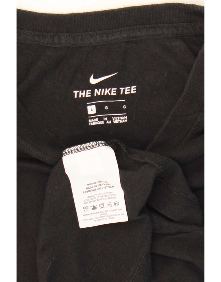 Nike Womens T-Shirt Top UK 16 Large Black Cotton