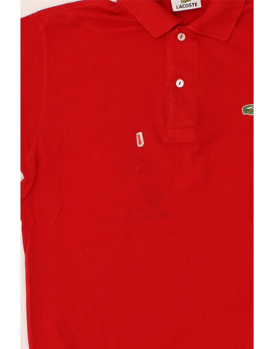 LACOSTE Mens Polo Shirt Size 3 Small Red Cotton Vintage Second Hand Clothing Online Messina Hembry