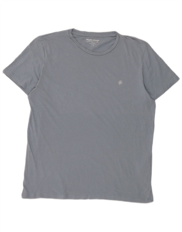 Jack & Jones Mens T-Shirt Top Large Blue Cotton