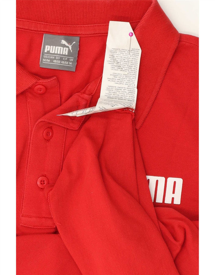 Puma Mens Polo Shirt Medium Red Cotton