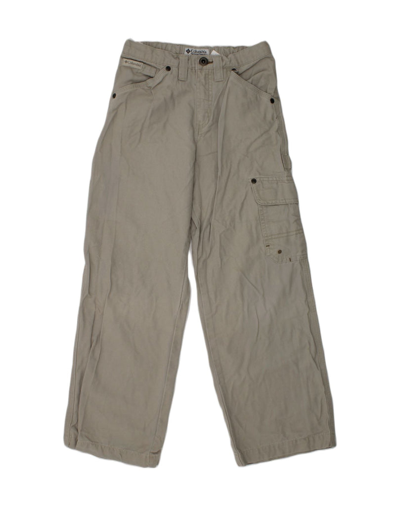 COLUMBIA Boys Straight Cargo Trousers 7-8 Years W23 L23 Beige Cotton | Vintage Columbia | Thrift | Second-Hand Columbia | Used Clothing | Messina Hembry 