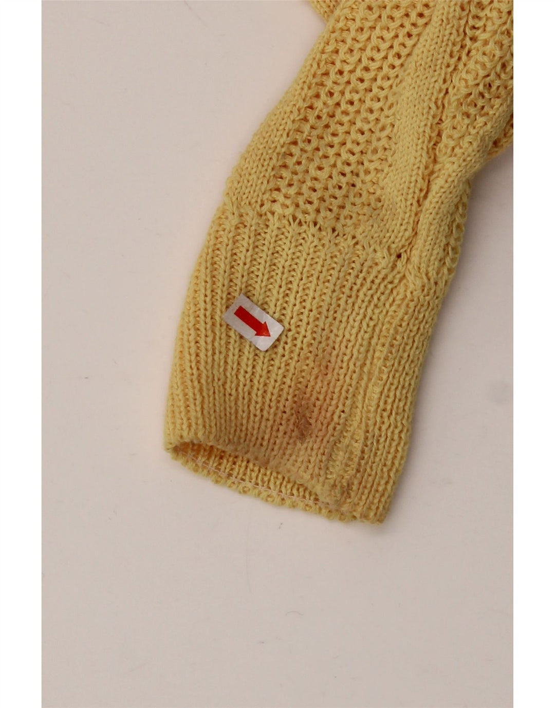 VINTAGE Womens Boat Neck Jumper Sweater UK 12 Medium Yellow Acrylic