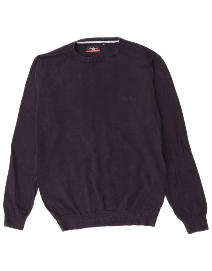 Pierre Cardin Mens Crew Neck Jumper Sweater Medium Navy Blue Cotton