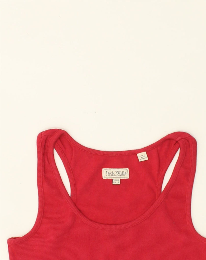 JACK WILLS Womens Vest Top UK 12 Medium Red Cotton | Vintage Jack Wills | Thrift | Second-Hand Jack Wills | Used Clothing | Messina Hembry 