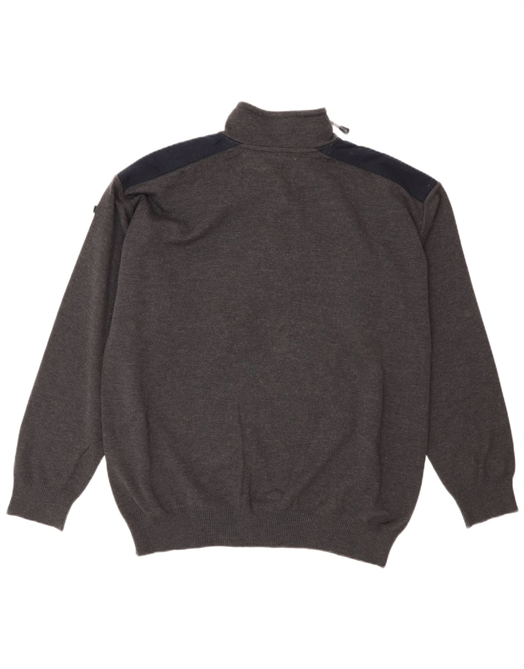 Sea & Sky Mens Zip Neck Jumper Sweater XL Navy Blue Wool