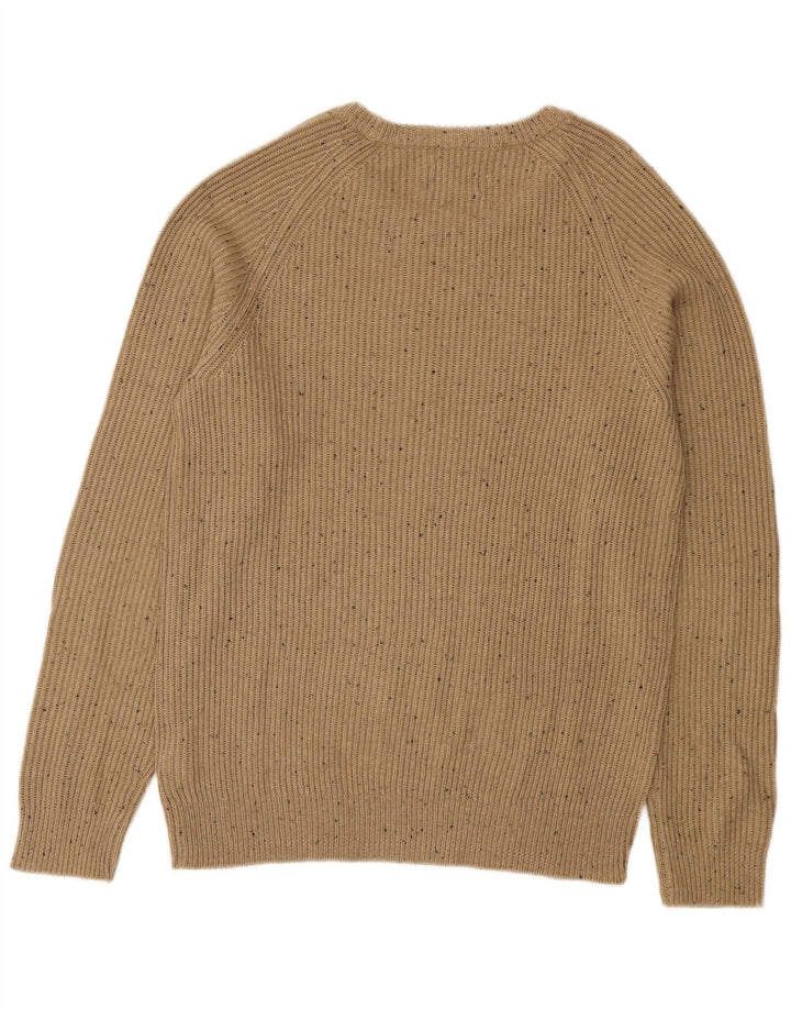 Jack & Jones Mens Boat Neck Jumper Sweater Medium Beige Flecked Acrylic