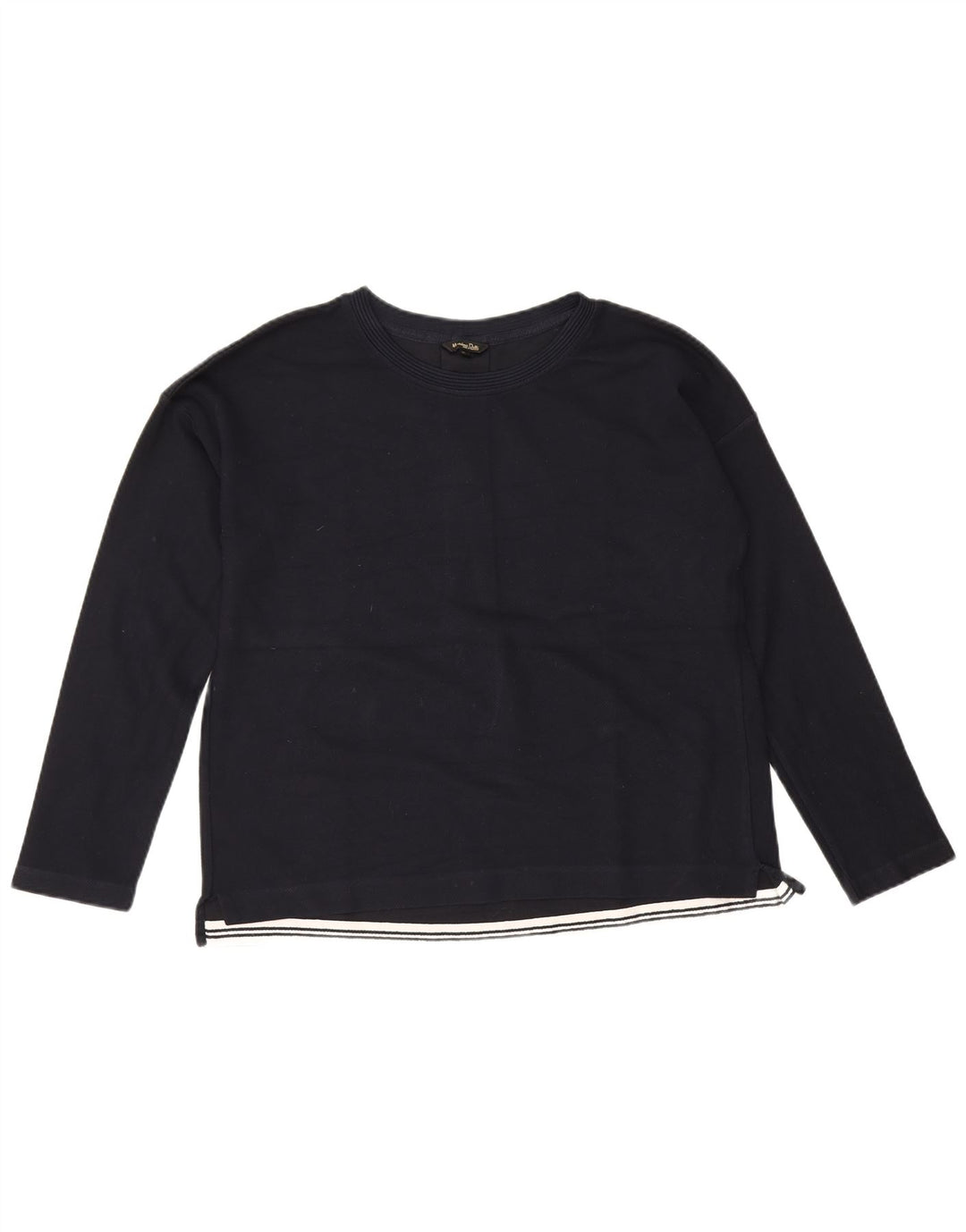 Massimo Dutti Womens Top Long Sleeve UK 16 Large Navy Blue