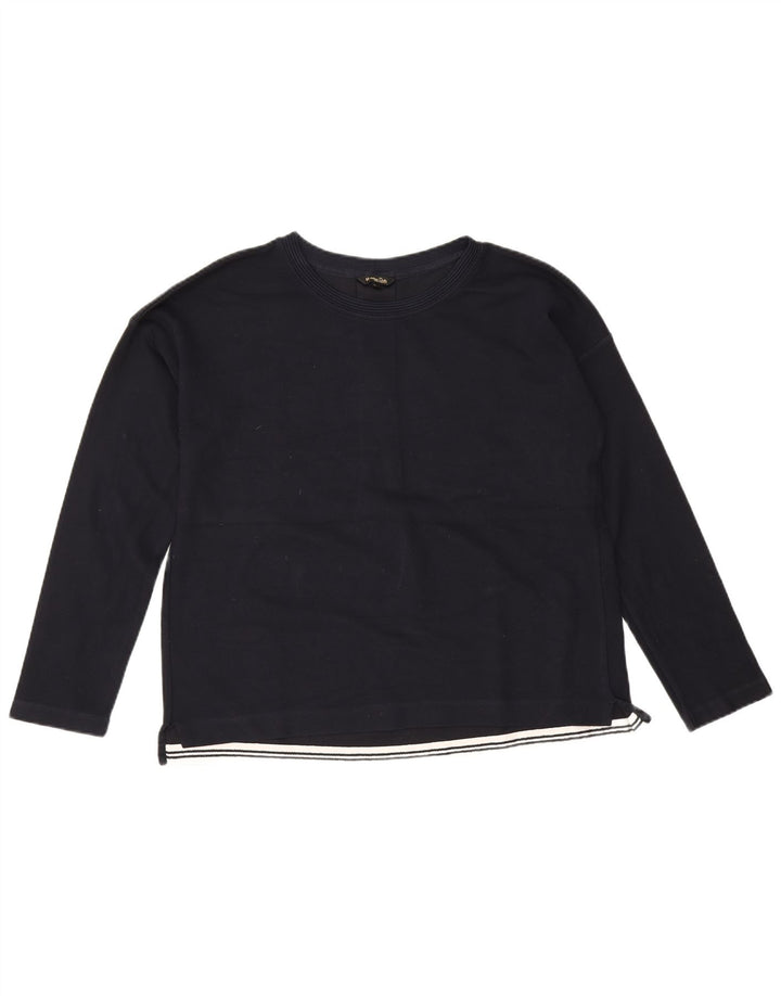 Massimo Dutti Womens Top Long Sleeve UK 16 Large Navy Blue