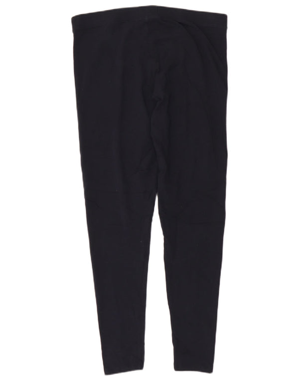 Marks & Spencer Womens Leggings UK 14 Large  Navy Blue Cotton
