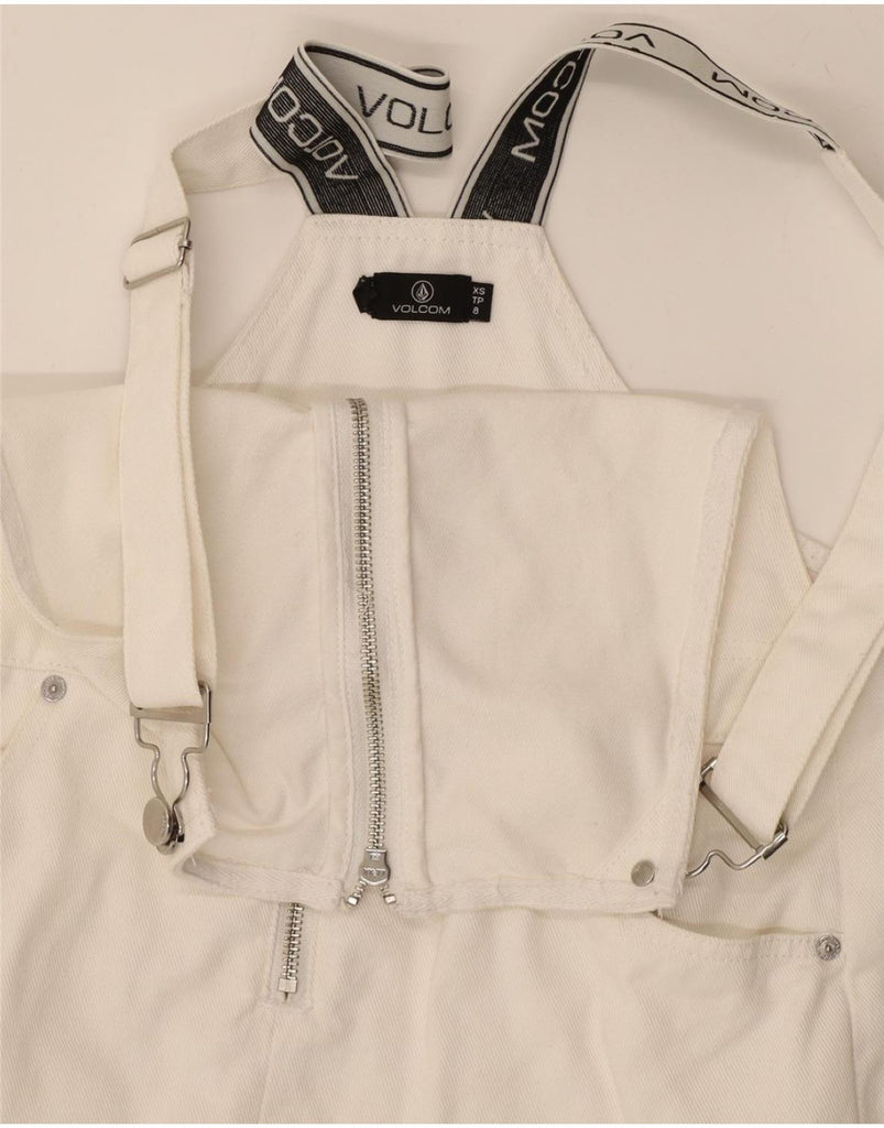 VOLCOM Womens Dungarees Skirt XS W30 White Cotton Vintage Volcom and Second-Hand Volcom from Messina Hembry 