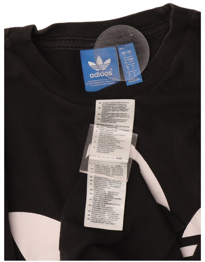 Adidas Mens Graphic T-Shirt Top Small Black Cotton