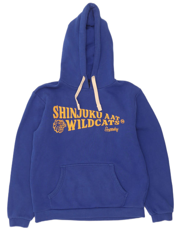 Superdry Mens Wildcats Graphic Hoodie Jumper Large Blue Cotton