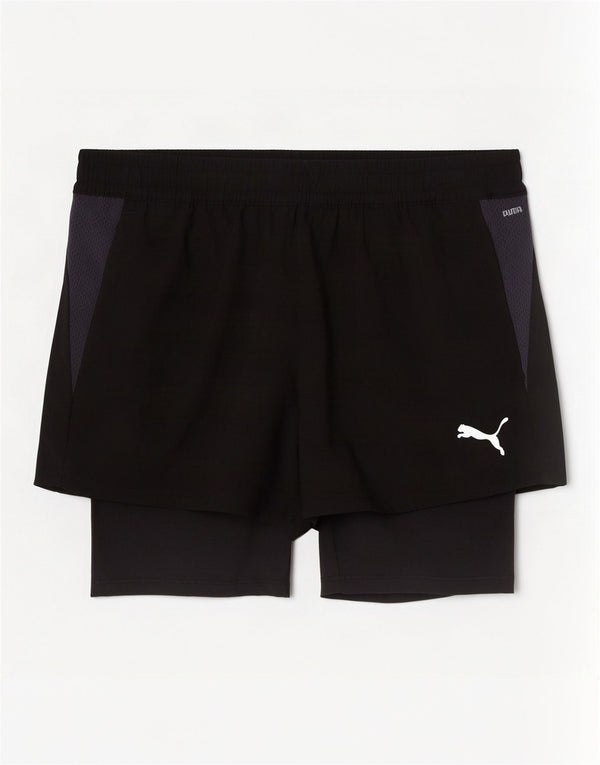 Puma Mens Sport Shorts Small Black Colourblock Polyester