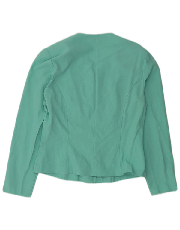 VINTAGE Womens 5 Button Blazer Jacket EU 38 Medium Turquoise Viscose