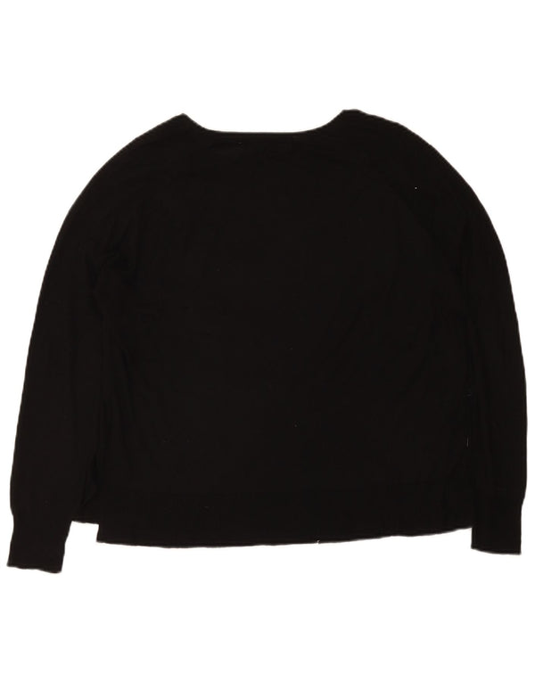 Zara Womens Boat Neck Jumper Sweater UK 14 Medium Black