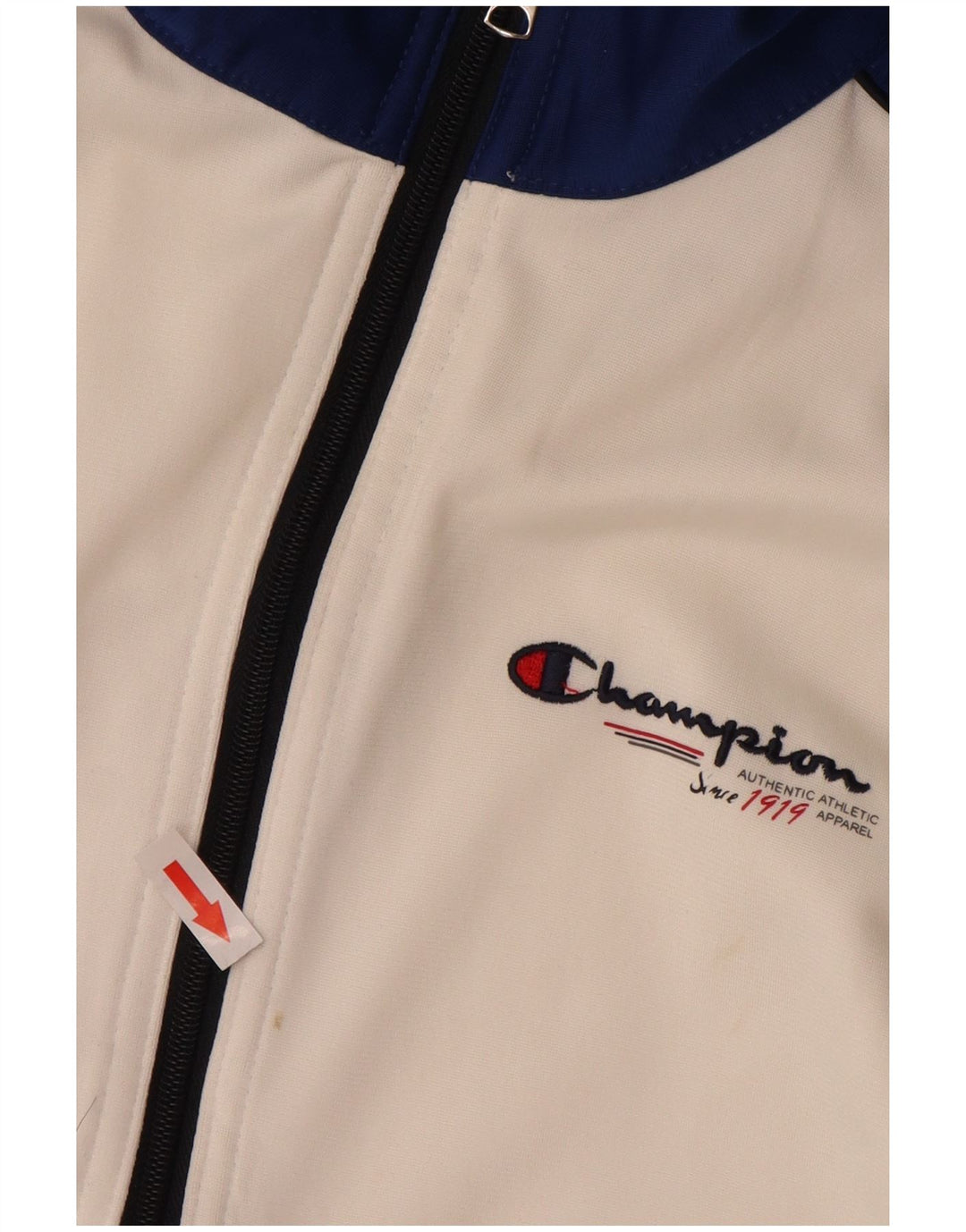 CHAMPION Boys Tracksuit Top Jacket 13-14 Years XL White Colourblock