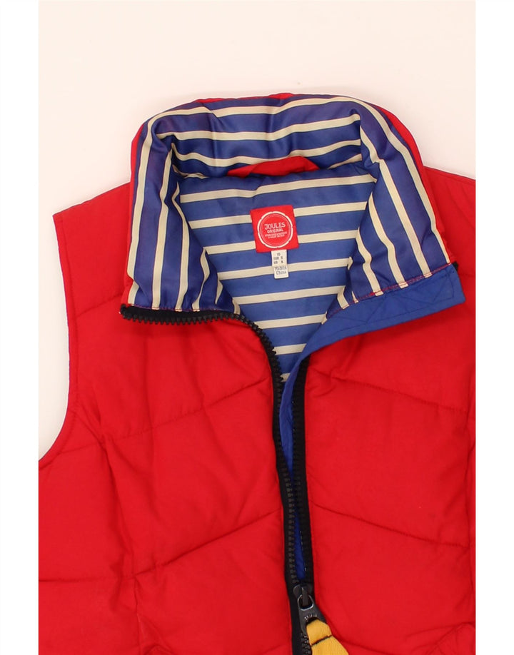 JOULES Womens Padded Gilet UK 10 Small Red Polyester Vintage Joules and Second-Hand Joules from Messina Hembry 