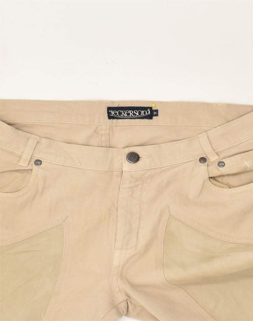 JECKERSON Womens Slim Casual Trousers W30 L30 Beige Cotton | Vintage Jeckerson | Thrift | Second-Hand Jeckerson | Used Clothing | Messina Hembry 