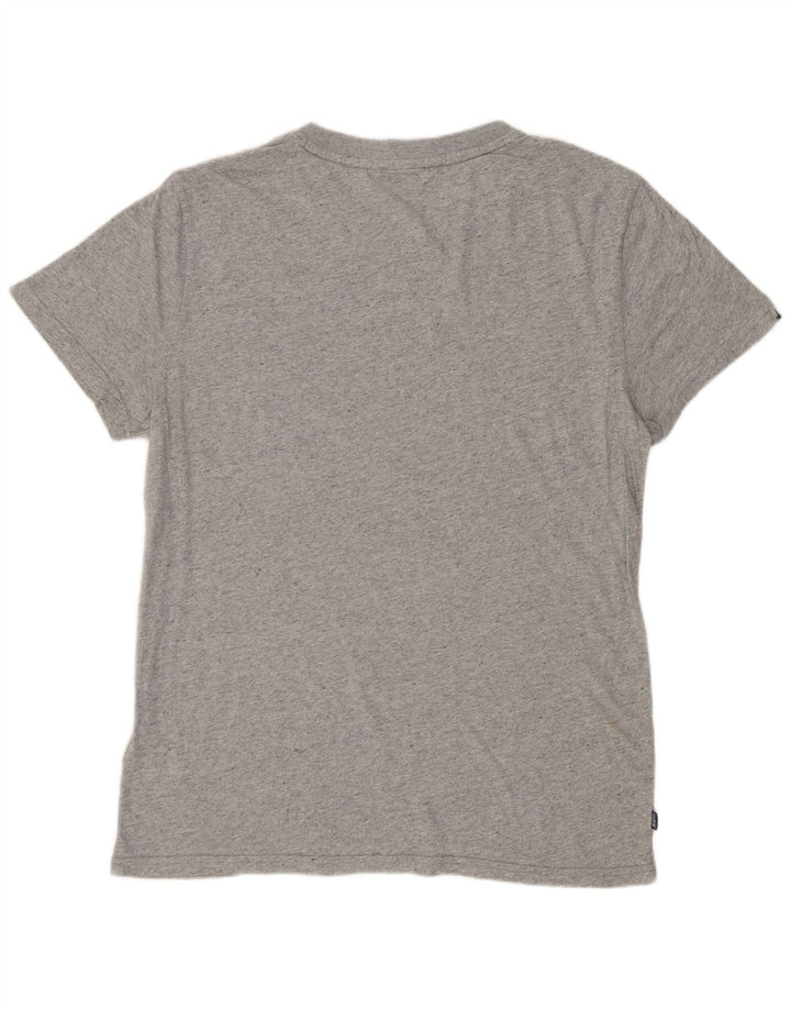 SUPERDRY Mens T-Shirt Top Large Grey Flecked Cotton