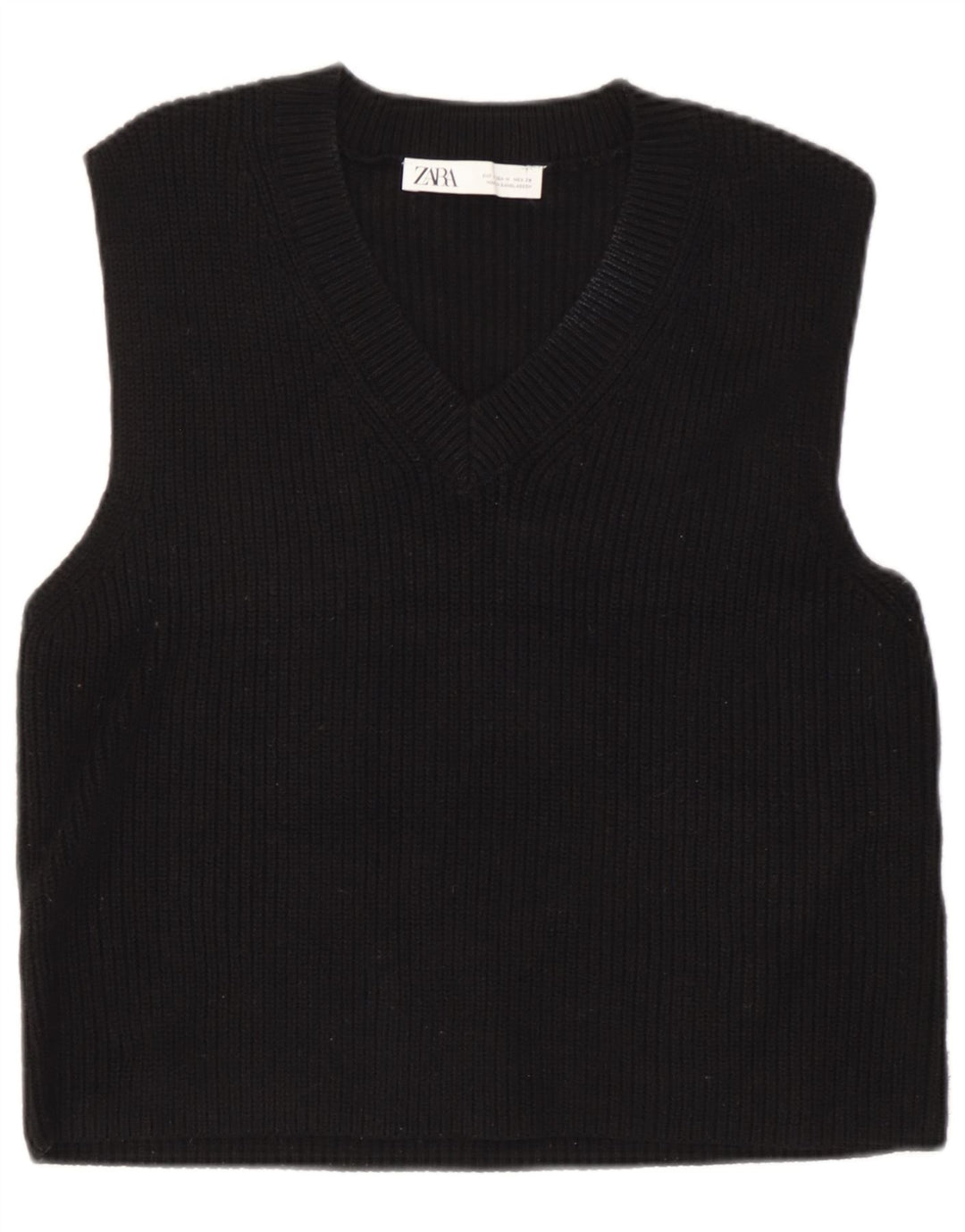 Zara Womens Vest Tank Top UK 14 Medium Black