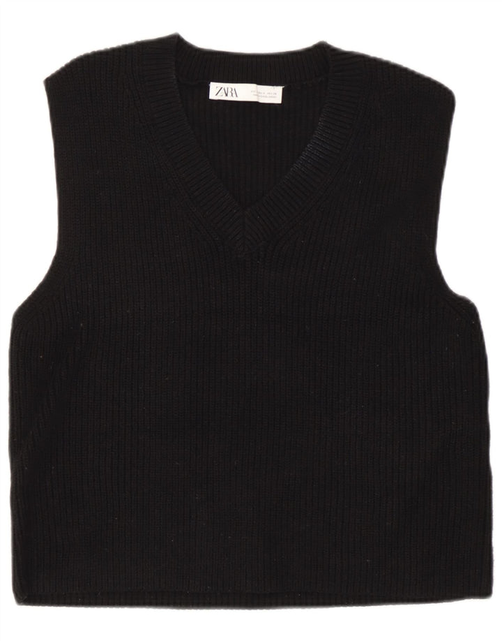 Zara Womens Vest Tank Top UK 14 Medium Black