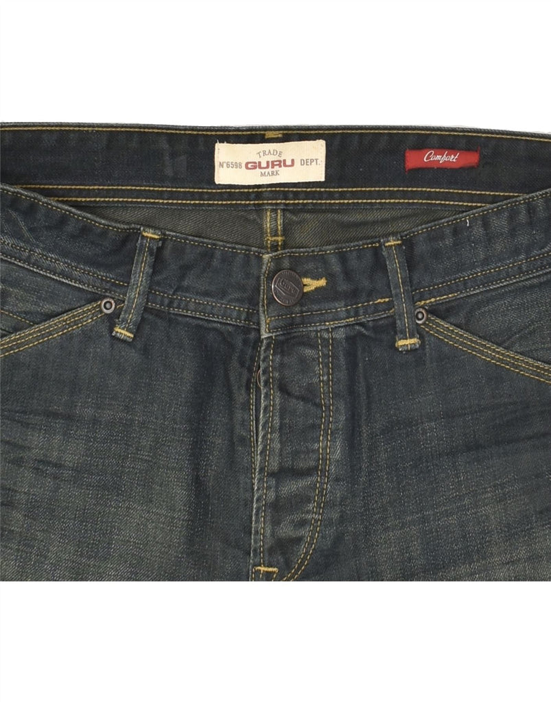 GURU Mens Straight Jeans W31 L27 Navy Blue Cotton | Vintage Guru | Thrift | Second-Hand Guru | Used Clothing | Messina Hembry 