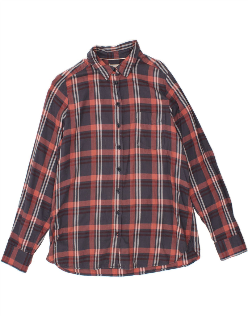 FAT FACE Womens Classic Fit Flannel Shirt UK 14 Large Pink Check Cotton Vintage Fat Face and Second-Hand Fat Face from Messina Hembry 