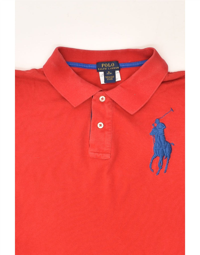 POLO RALPH LAUREN Boys Long Sleeve Polo Shirt 15-16 Years XL Red Cotton | Vintage Polo Ralph Lauren | Thrift | Second-Hand Polo Ralph Lauren | Used Clothing | Messina Hembry 