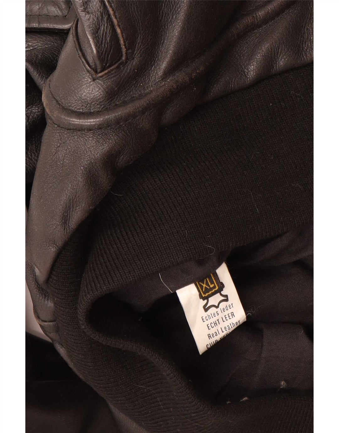 Vintage Mens Military Leather Jacket UK 42 XL Black