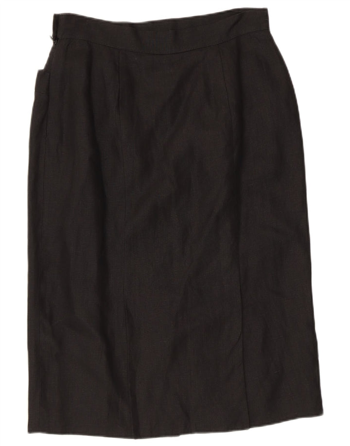 MISSONI Womens Midi Skirt UK 16 Large  Black Linen