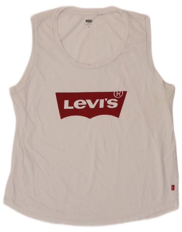 Levi's Womens Graphic Vest Top UK 12 Medium White