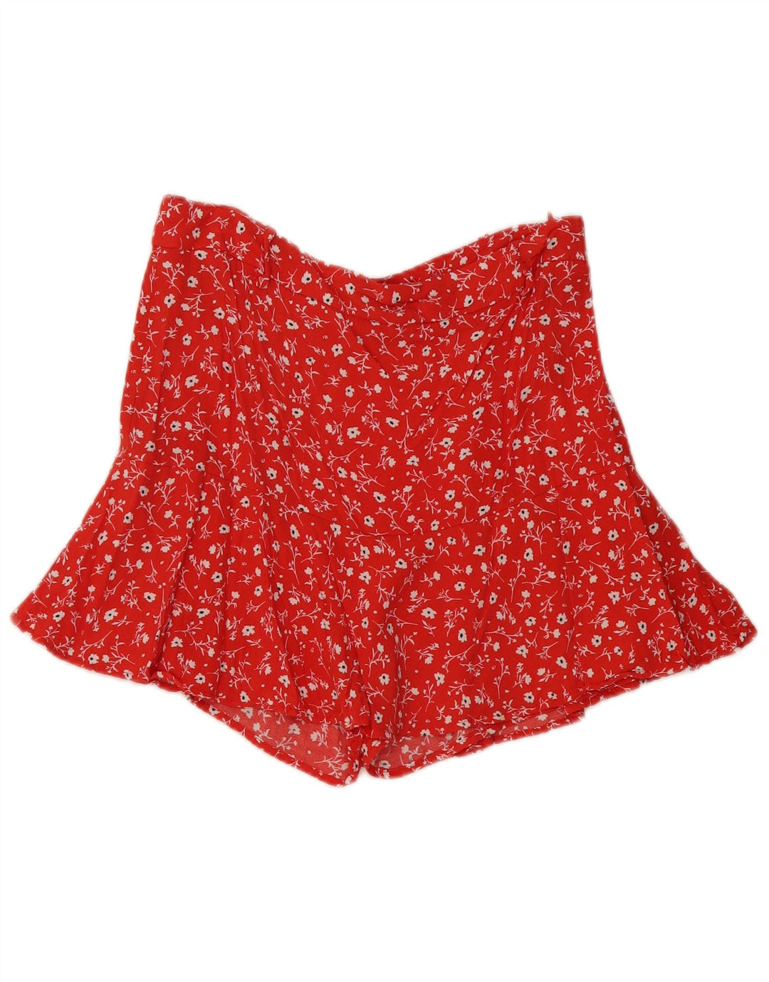 ZARA Womens Skort UK 14 Large  Red Floral