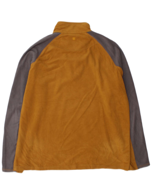 Mountain Warehouse Mens Zip Neck Fleece Jumper XL Yellow Colourblock